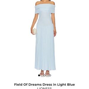 Lioness Sky Blue Off-Shoulder Maxi Dress